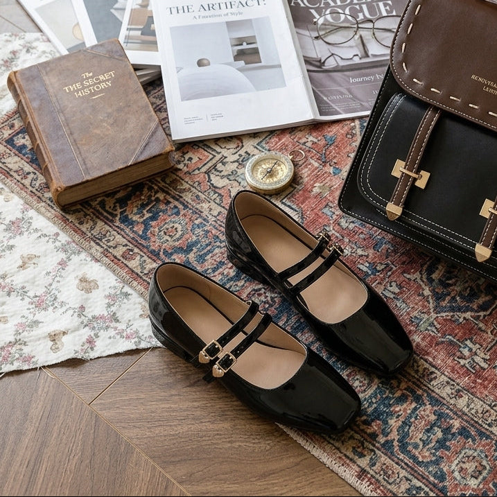 Low Heel Mary Jane Work Shoes - fairypeony