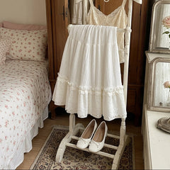 Lace Splicing Plush Knitted Maxi Skirt