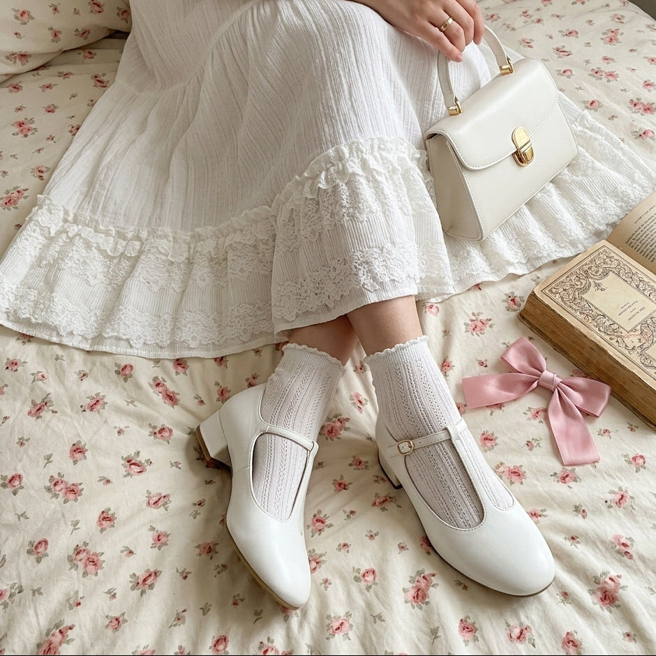 Lace Splicing Plush Knitted Maxi Skirt
