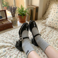 Aesthetic Rhinestone Buckle Mary Jane Shoes