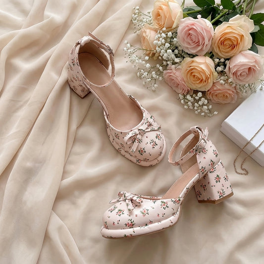 Aesthetic Floral Mary Jane Sandals