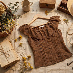 French Lace Ruffled Collar Blouse - fairypeony