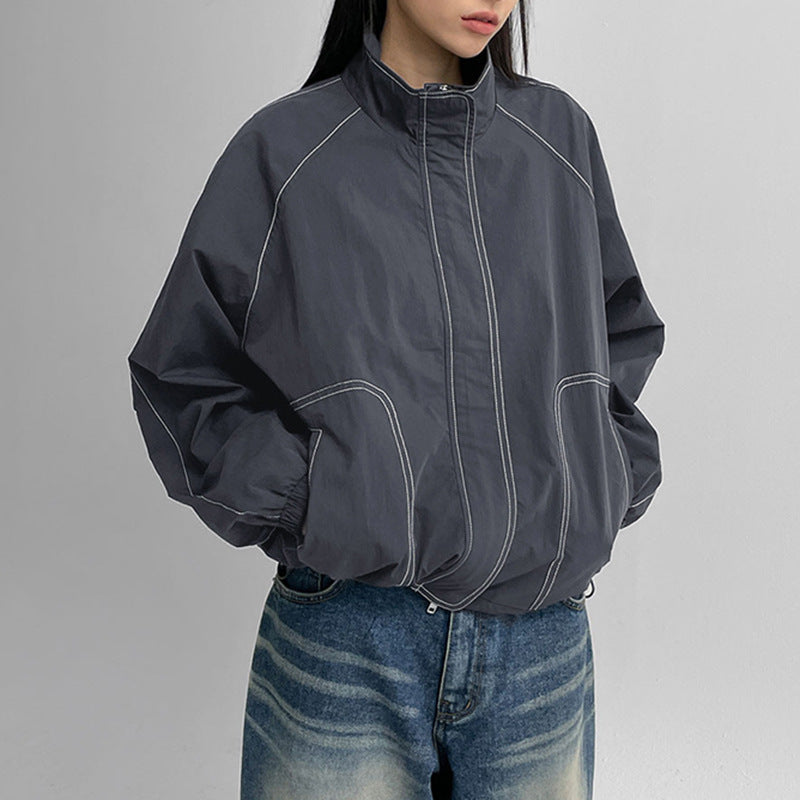 Gorpcore Seam Detail Splice Turtleneck Jacket - fairypeony