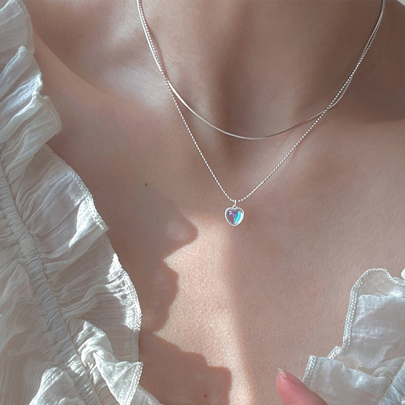 Gradient Gem Heart Necklace