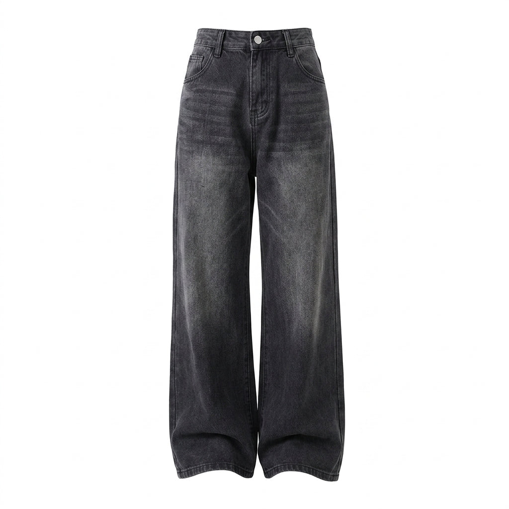 High-Stretch Floor-Length Straight Jeans