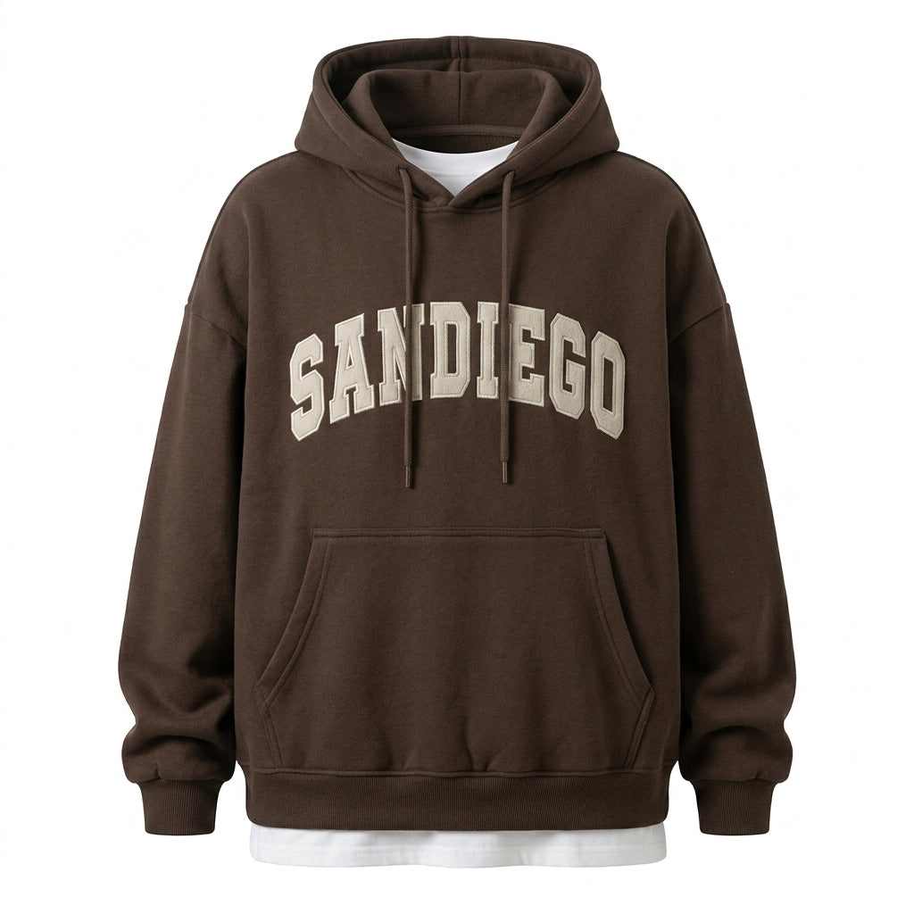 Vintage Embroidered Logo Oversized Hoodie
