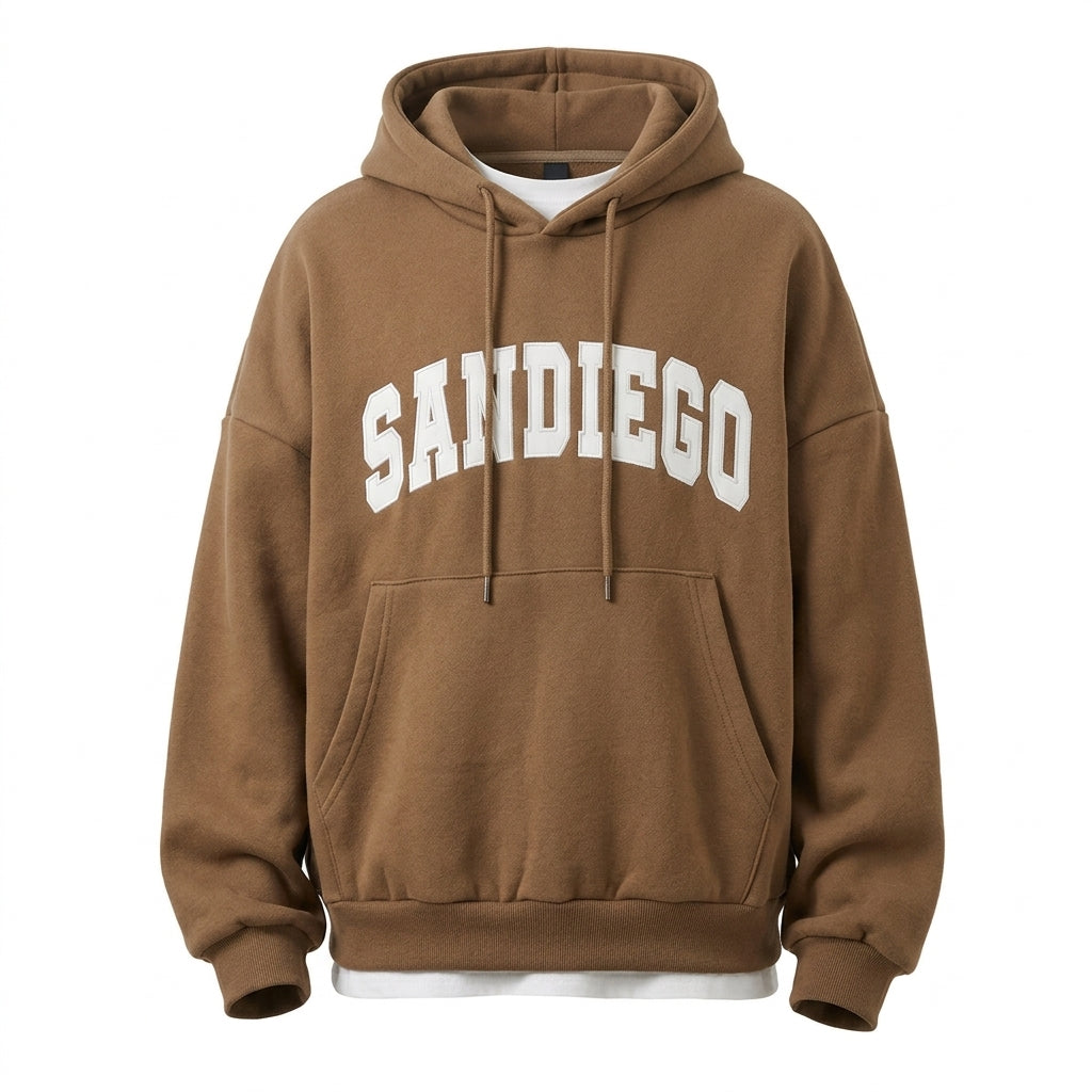 Vintage Embroidered Logo Oversized Hoodie