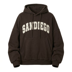 Vintage Embroidered Logo Oversized Hoodie