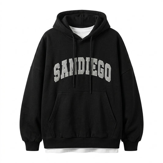 Vintage Embroidered Logo Oversized Hoodie