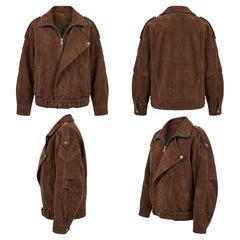 Vintage Suede Brown Oversized Jacket