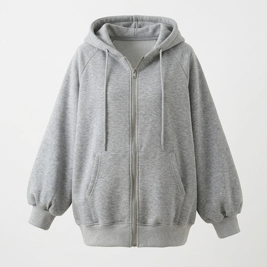 Fleece-Lined Hooded Sweatshirt Jacket – Thick Zip-Up Hoodie in 3 Colours