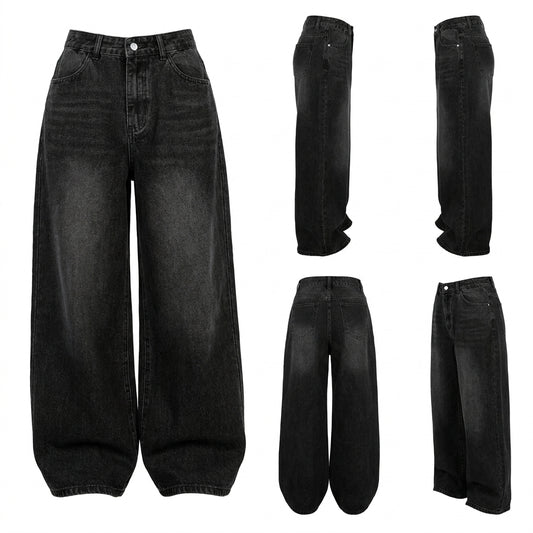 Vintage Light Wash Wide Straight Leg Jeans