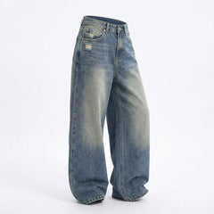 Vintage Distressed Wide Leg Jeans