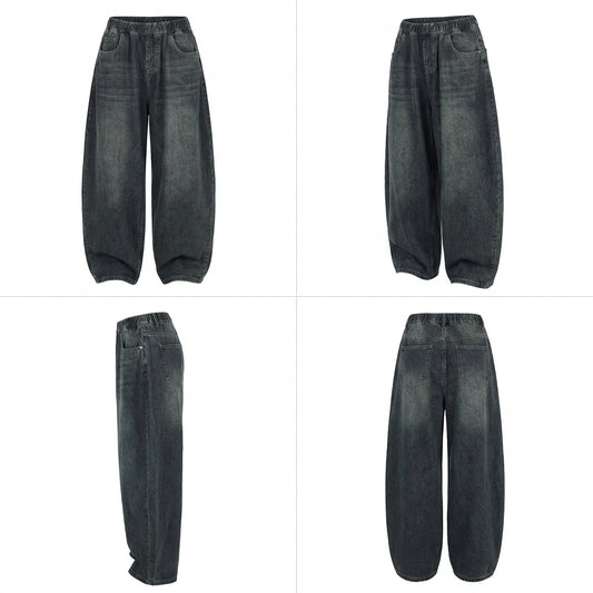 Vintage Elastic Wasit Baggy Jeans