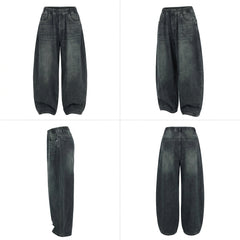 Vintage Elastic Wasit Baggy Jeans