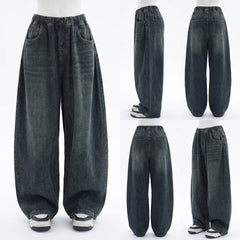 Vintage Elastic Wasit Baggy Jeans