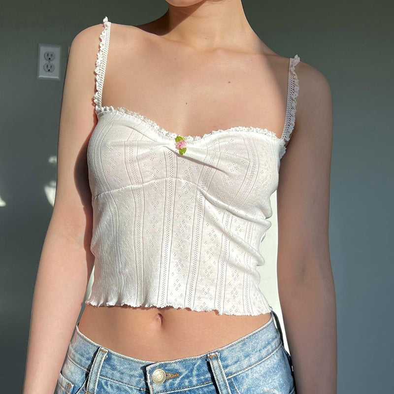Lace Trim Aesthetic Cami Top - fairypeony