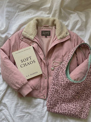 Lamb Wool Lapel Puffer Jacket + Reversible Dual-Sided Shoulder Bag