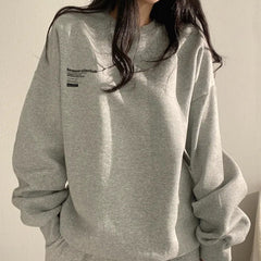 Letter Print Pullover Oversized Sweatshirt - fairypeony