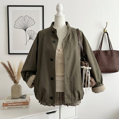 Casual Short Jacket – Lapel Single-Breasted Loose Fit Everyday Coat