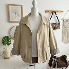 Casual Short Jacket – Lapel Single-Breasted Loose Fit Everyday Coat