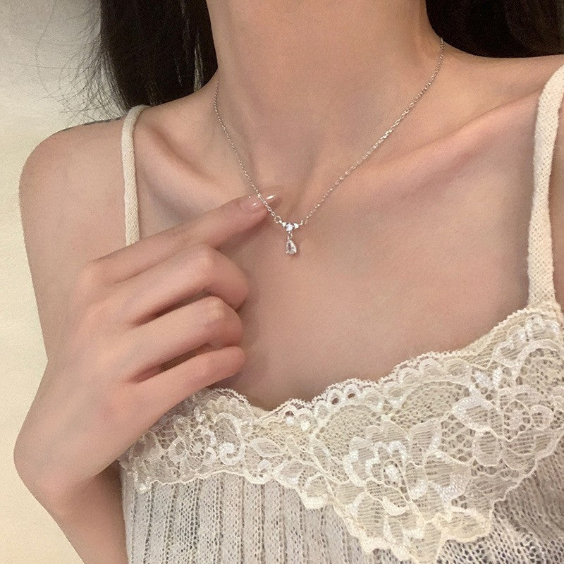 Double-layer Pearl Camellia Necklace - fairypeony