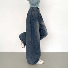 Casual Light Wash High Waist Baggy Jeans