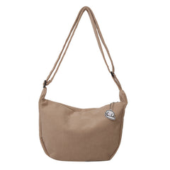 Solid Color Corduroy Shoulder Bag