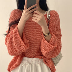 Vintage Long Sleeve Loose Knitted Tee