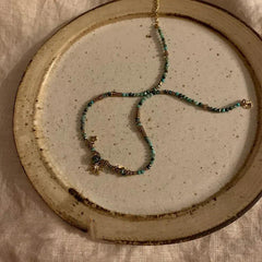 Pearl and Rhinestone Pendant Necklace - fairypeony