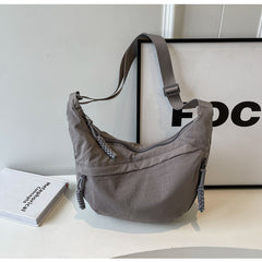 Solid Color Large Capacity Crossbody Bag