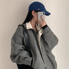 Vintage Oversized Wool Zip UP Jacket