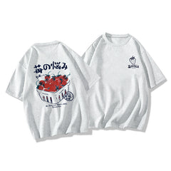 Strawberry Print Oversized T-shirt