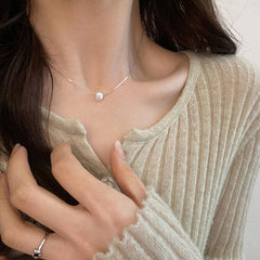 Galaxy Silver Pearl Necklace