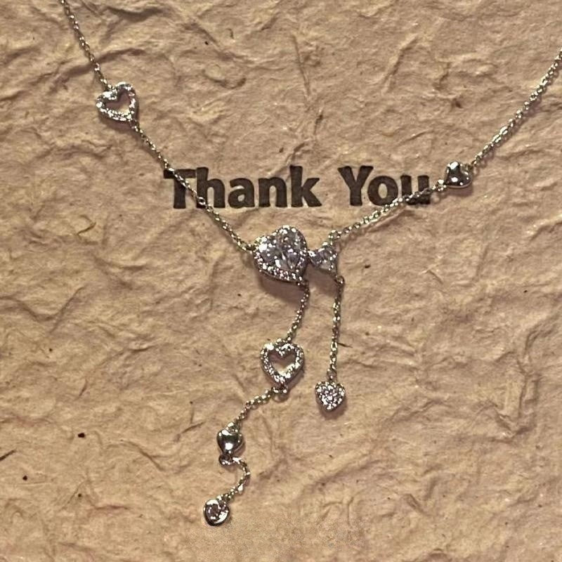 Pearl and Rhinestone Pendant Necklace - fairypeony