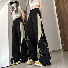 Contrasting Straight Leg Sweatpants - fairypeony