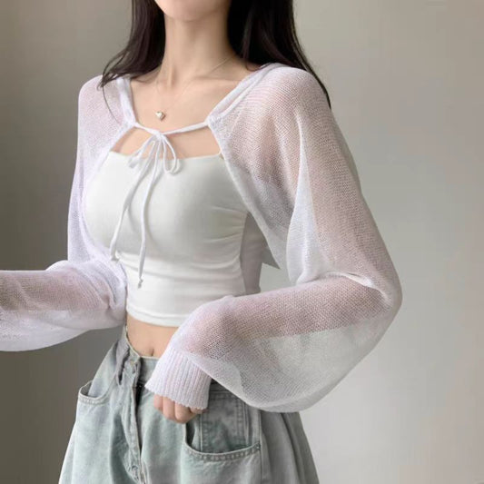 Thin Suspender Tied Cardigan