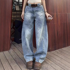 Vintage Loose Straight Machete Jeans
