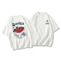 Strawberry Print Oversized T-shirt
