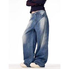 Vintage Light Wash Low Waist Baggy Jeans