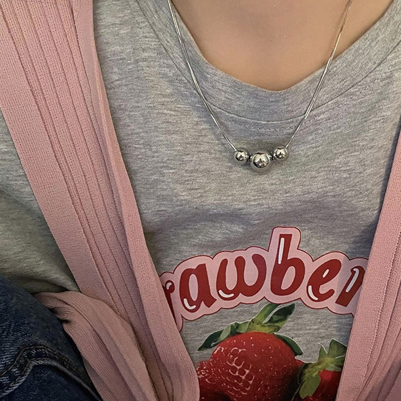 Double-layer Pearl Camellia Necklace - fairypeony