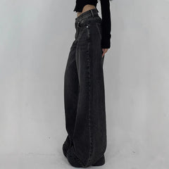 Vintage Wash Wide Leg Baggy Jeans