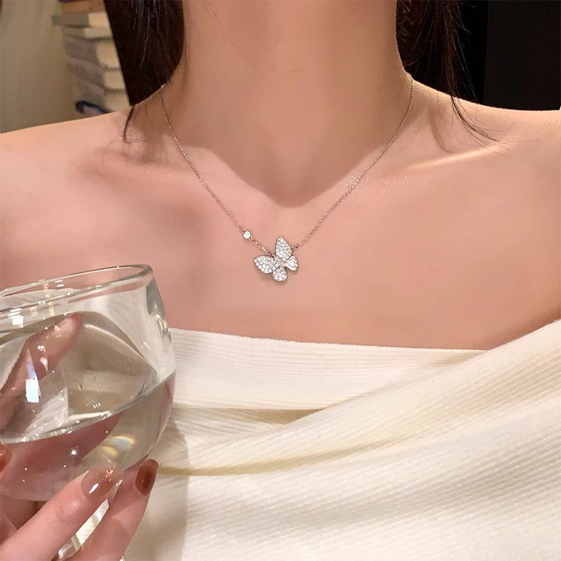 Zirconium Butterfly Necklace