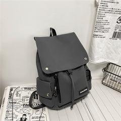 Vintage Solid Color Large Capacity Backpack