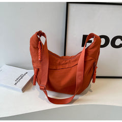 Solid Color Large Capacity Crossbody Bag