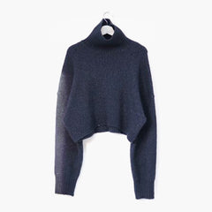 Dark Academia Solid Color High Neck Sweater