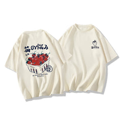 Strawberry Print Oversized T-shirt