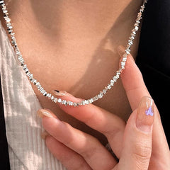 Galaxy Silver Pearl Necklace