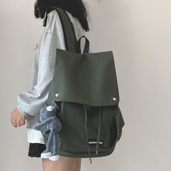 Vintage Solid Color Large Capacity Backpack