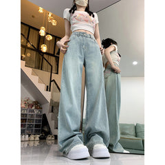 Back Bow Embroidered Wide Leg Jeans